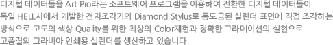  ͵ Art Pro Ʈ α׷ ̿Ͽ ȯ  ͵  HELL翡   Diamond Stylus ݵ Ǹ ǥ鿡  ϴ    Quality  ֻ Color Ȯ ׶̼  ǰ ׶ μ Ǹ ϰ ֽϴ.
